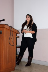 Alyssa Sokol of Colgate presents her research entitled "Gas Phase Silicon in the Interstellar Medium" done under the direction of Adam Jensen.