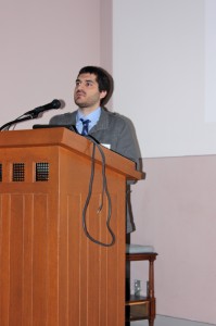 Frankie Encalada of Broward College presents his research entitled "An Investigation of the Circumstellar Disk around TYC-4496-780-1" done under the direction of Meredith Hughes.