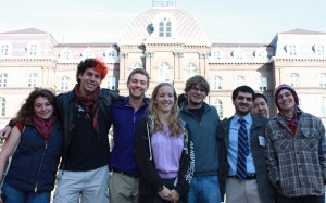 Some of the Wesleyan students attending the conference at Vassar.